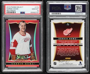 2013-14 Select Retired Black Friday Red Prizm /35 Gordie Howe PSA 10 GEM MT HOF