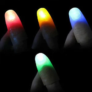 LED Finger Light Rings Glow Magic Props Finger Flashing Close Up Finger Trick - Picture 1 of 29