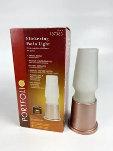 Portfolio Battery Operated Flickering Patio Rose Gold Sienna Finish Table Top - Picture 1 of 10