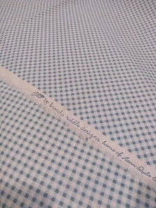 ELLIE BY BRENDA RIDDLE DESIGNS FOR MODA FABRICS. BLUE GINGHAM FAT QUARTER - Picture 1 of 2