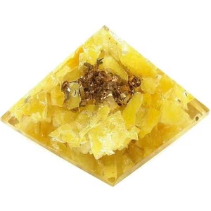 (1) Pirámide de Cristal de Aventurina Amarillo Orgón con Tarjeta de Descripción - Piedra Curativa - Imagen 1 de 2