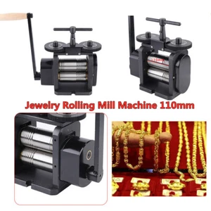 110mm Manual Rolling Mill Machine Wire Flat Pattern Sheet Metal Jewelry Tool US - Picture 1 of 10
