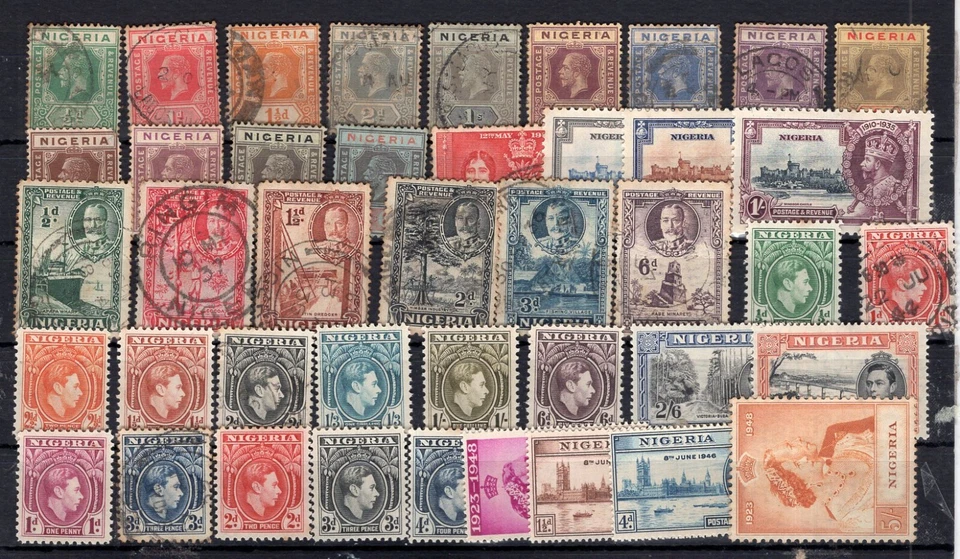 英国尼日利亚 批量 42 张不同邮票,MH - 二手 — 第 1/1 张图片