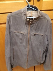 Gimo's Grey Suede/cotton Jacket Mens  Size50,as New - Picture 1 of 10