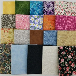 20 Fat Quarters 100 % Baumwolle Stoff Quilten Nähen Handwerk mehrere Drucke Farben - Bild 1 von 6