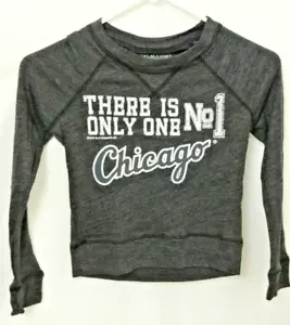NEW Chicago White Sox Cubs Soft Gray LS Shirt Sweatshirt Girl's Small 7/8 S - Picture 1 of 9