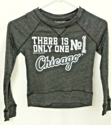 NUEVA Camisa Chicago White Sox Cubs Gris Suave LS Cuello Redondo Niña Pequeña 7/8 S Foto 1 de 4