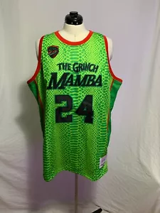Headgear Classics Basketball Jersey Kobe Bryant #24 Grinch Black Mamba Mens L - Picture 1 of 6
