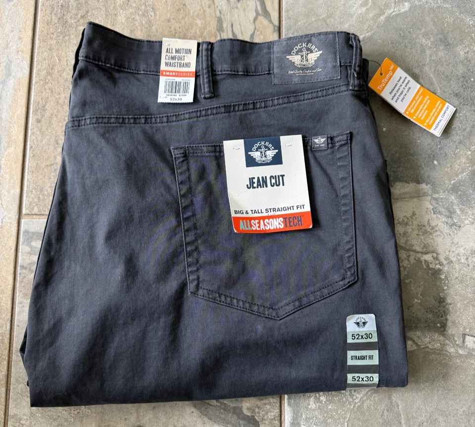 Size 52x30 Dockers Men's Jean Cut Pants Straight Fit Big and Tall NWT! Gray - Image 1 of 1