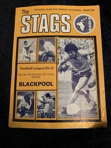 1977 Mansfield Town V Blackpool Football  Programme - Picture 1 of 2