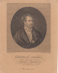 Maximilian Joseph I., König von Bayern Kupferstich Bock nach Stieler 1800   - Bild 1 von 1