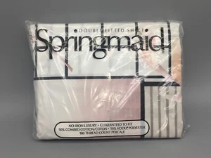 VINTAGE Springmaid Double Fitted Sheet NEW No Iron - 180 Thread Count NOS - Picture 1 of 3