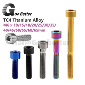 Gr5 Ti Titanium Hex Allen Socket Cap Head Bolt Screw M6 x 10-65mm for Motorcycle - Picture 1 of 14
