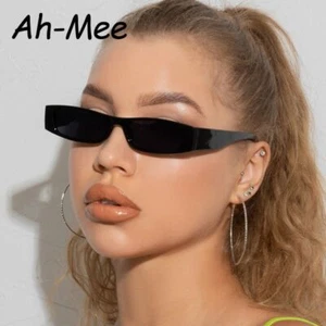 Retro Rectangle Sunglasses Small Frame Sun Glasses Unisex Fashion Eyewear 1pc - Picture 1 of 13