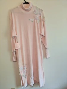 CINZI Linea Intima Pink Velour Lounge Dress Embellished GORGEOUS NWT Sz M/L - Picture 1 of 7