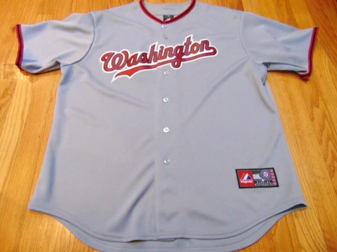 NWOT MAJESTIC MLB WASHINGTON NATIONALS GRAY ROAD JERSEY SIZE XL Cover