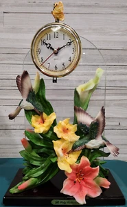 RESIN HUMMING BIRD FIGURE CLOCK FOR SHELF APROX 14INS TALL New JO0 - Picture 1 of 5