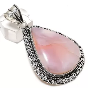 Pink Opal Gemstone 925 Sterling Silver Jewelry Pendant 2.48" r486 - Picture 1 of 3