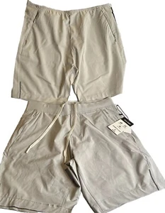 Neu mit Etikett Paket (2) Kenneth Cole Active Tech Herrenshorts S Stretch beige & grau 8 Zoll - Bild 1 von 18
