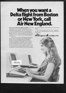 AIR NEW ENGLAND & DELTA AIRLINES 1978 WOLLEN DELTA-FLUG AUS BOSTON SEINE US-ANZEIGE - Bild 1 von 1
