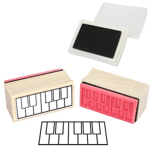 Tintenpad und Klavier Finger & Tastatur Diagramm Gummistempel - Bild 1 von 4
