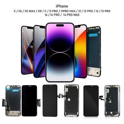 For iPhone X,XS,XR,XS MAX,11,12,13,14,15 Pro Pro Max Screen Replacement NCC OEM - Image 1 of 4