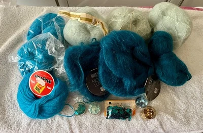 Angorawolle verschiedene Farben und dazu passende Pailletten - Bild 1 von 4