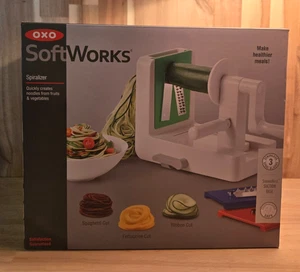 SoftWorks 0X0 Tisch-Spiralisierer weiß/grün mit Rezepten starke Saugkraft NEU - Bild 1 von 6