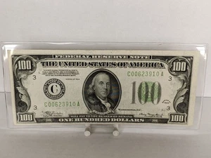 1934 $100 Federal Reserve Note Choice AU+ #497 - Picture 1 of 8