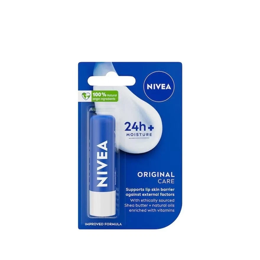3x NIVEA Original Care Lip Balm 4.8g – 24h+ MoistureMoisturises  - Image 1 of 4