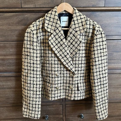Sandro Tweed Jacket Camel/Black Size 40 - Image 1 of 4