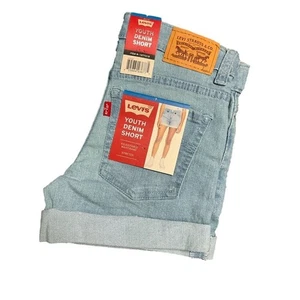 Levi's Girls Jeans Shorts Stretch Cuff Light Blue Size 7 NWT - Picture 1 of 9