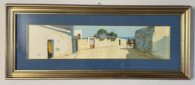 Quadro serigrafia Aldo Riso 20x70cm marina, arredo in cornice - Immagine 1 di 4