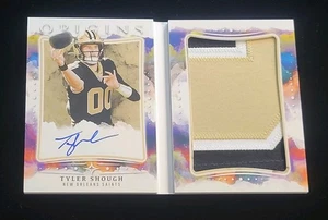 2025 Panini Origins TYLER SHOUGH RC BOOKLET ON CARD AUTO 3 COLOR PATCH SSP /49 - Picture 1 of 3