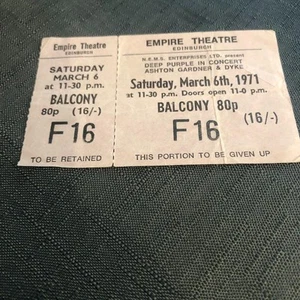 Deep Purple Komplett Ticket Edinburgh Empire 06.03.71 #F16 In Rock Tour - Bild 1 von 1