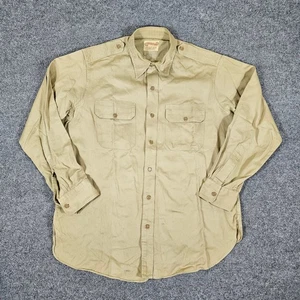 Vintage 1960s Creighton Union Sanforized Button Up Shirt Khaki Men's Size XL - Bild 1 von 6