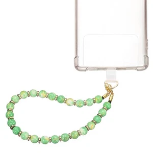 Marble Beaded Phone Wrist Strap, Cellphone Lanyard with Tether Tab, Green - Zdjęcie 1 z 6