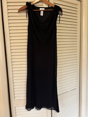 Vestido Vaina Liz Claiborne Negro Cuello en V Talla 8 Forrado Sin Mangas Foto 1 de 4