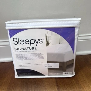 Sleepys Signature Total Defense Mattress Protector QUEEN Bamboo Allergen - Picture 1 of 4