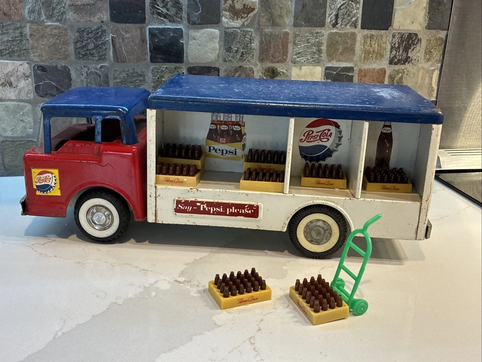 Vintage Nylint No. 5500 Pepsi Delivery Truck with Bottles and Hand Truck - Image 1 of 4