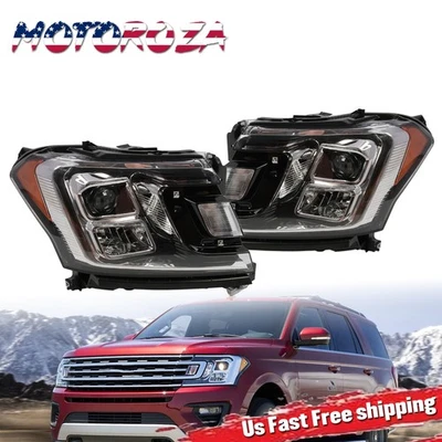 Pair Left & Right Side Halogen Headlight Assembly For Ford Expedition 2018-2021 - Image 1 of 4
