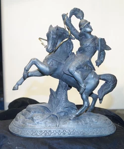 Antique 1886 #846 NMS SIGNED Grecian Scout Spelter Clock Topper / Accent Statue - Picture 1 of 12