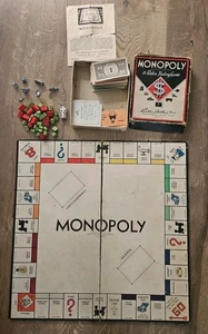 RARE! Vintage 1936 Dual Patent Parker Brothers Monopoly Game Box & Game Board - Picture 1 of 11