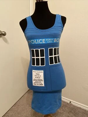 Doctor Who. Halloween. TARDIS. Police Call Box Dress. Blue. Small. David Tennant - Image 1 of 4