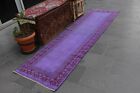Turkish runner rug, Handmade rug, Vintage home decor rug, 2.4 x 8.7 ft MBZ2706