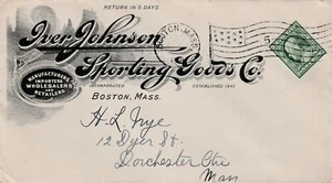 US BOSTON Flag Cancel 1c Franklin Sporting Goods Illustrated Bulk Mailing 1910 - Picture 1 of 1