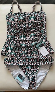 BNWT M&S Magic Shaping white & bright print tankini & roll top bottoms - Picture 1 of 3