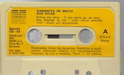 Diamantes En Bruto * by Bob Dylan (Cassette, 1982) Import - Image 1 of 2