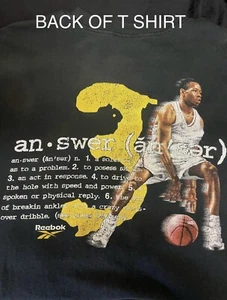 VTG Reebok Allen Iverson T Shirt 2XL Philadelphia 76ers Georgetown - Picture 1 of 6