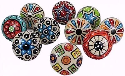 Wholesale Lot 12 PC Multi Color Knob Ceramic Door Knobs Drawer Pulls Cupboard - Image 1 of 4